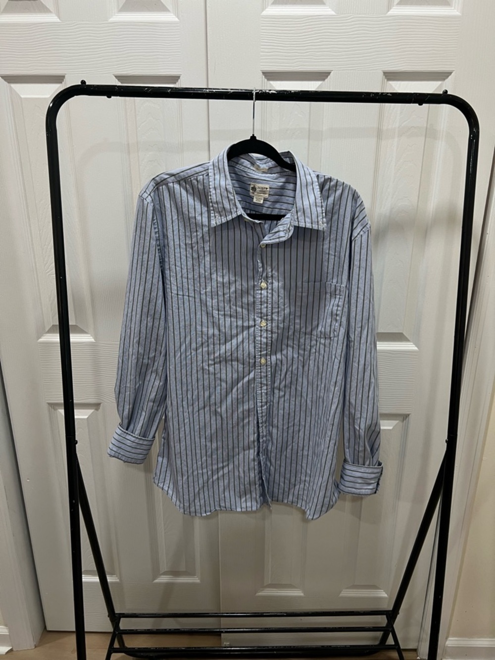 J. Crew Blue and Navy Striped Button-Down Shirt